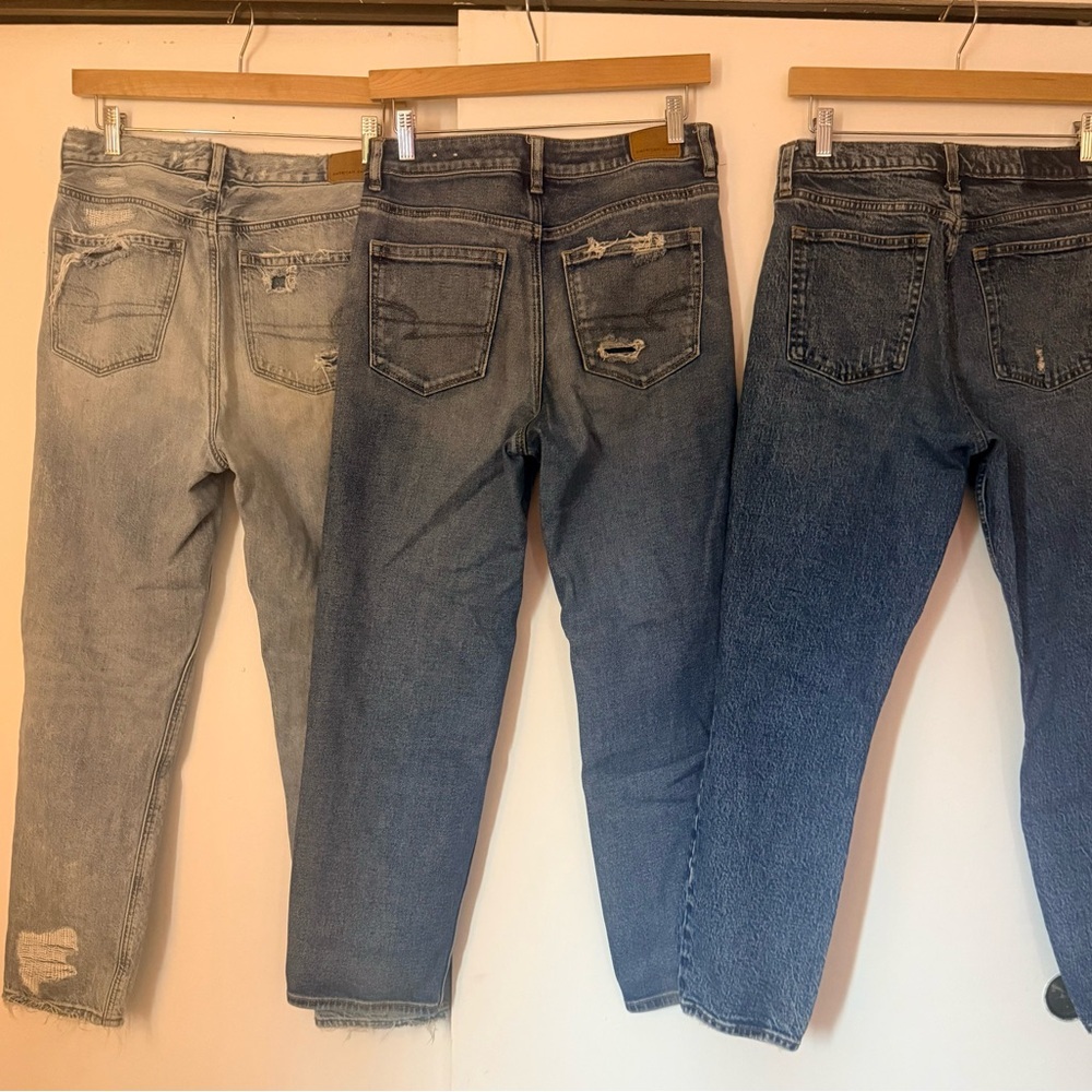 SET! American Eagle & Abercrombie Fitch Jeans Pants Women's Relaxed Size 8 - Picture 9 of 12